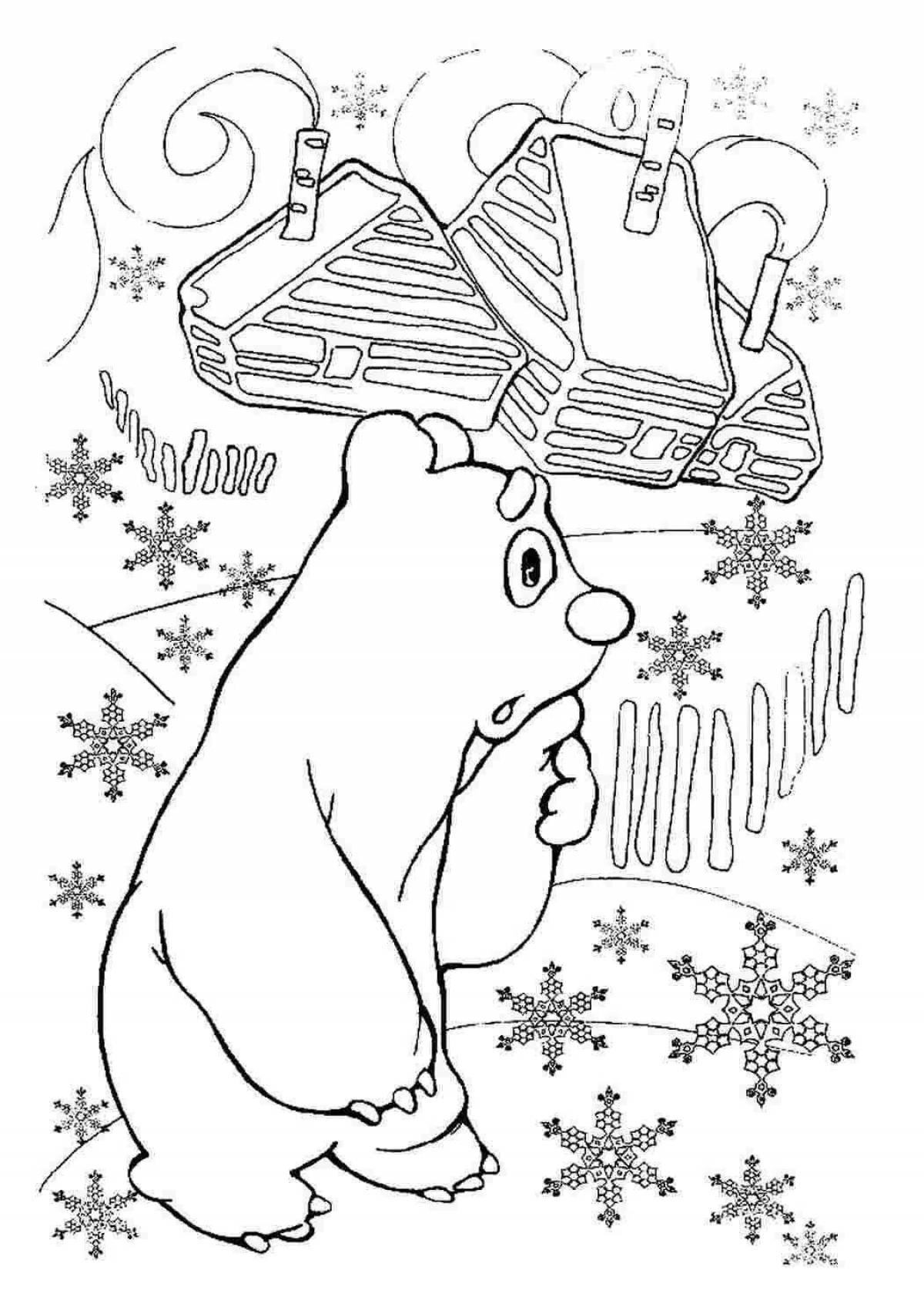 Charming teddy bear umka coloring book