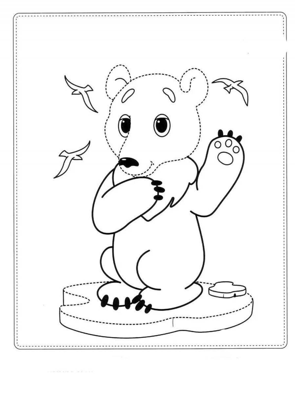 Umka cute little bear coloring page