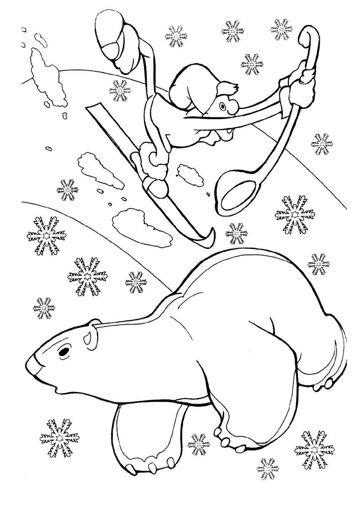 Coloring page gorgeous bear cub umka
