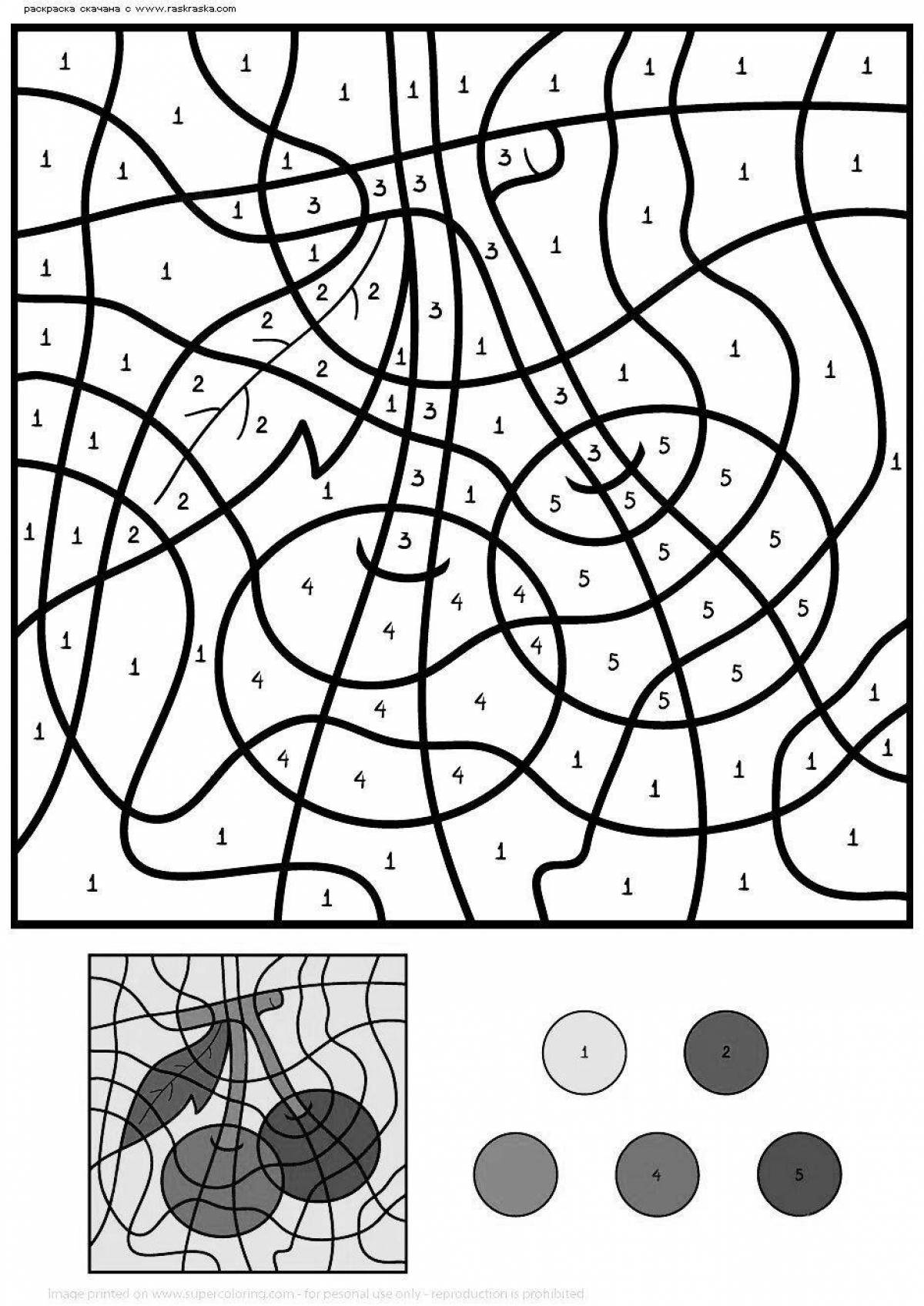 Playful strawberry number coloring game