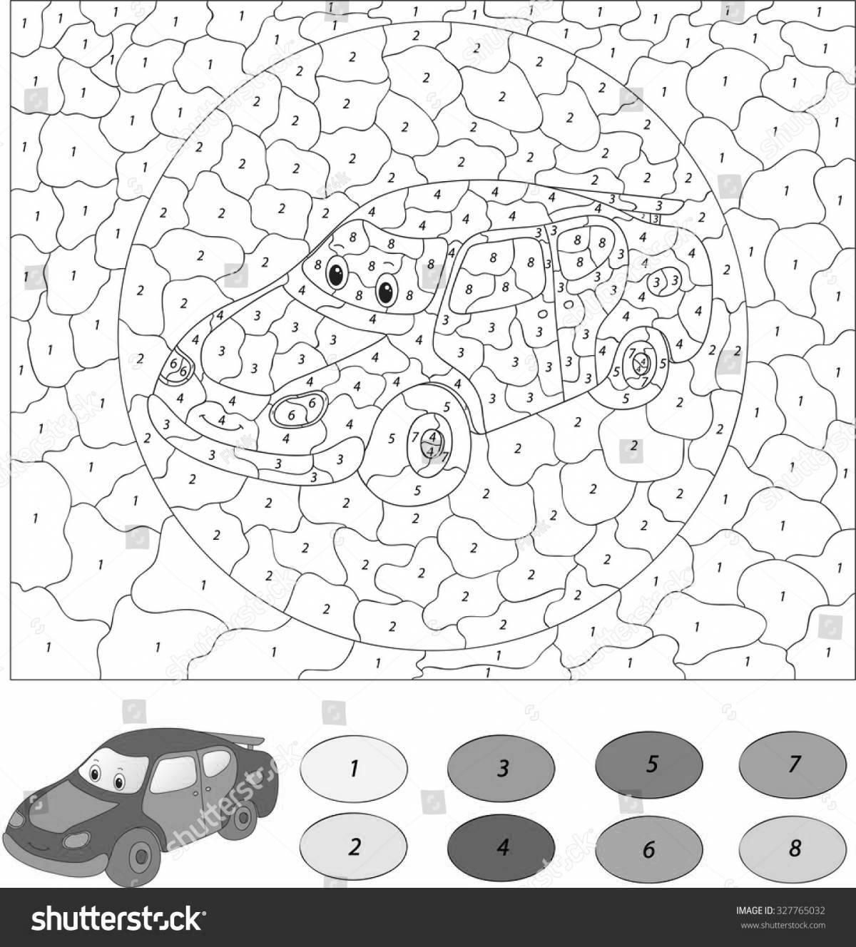 Cute strawberry number coloring game