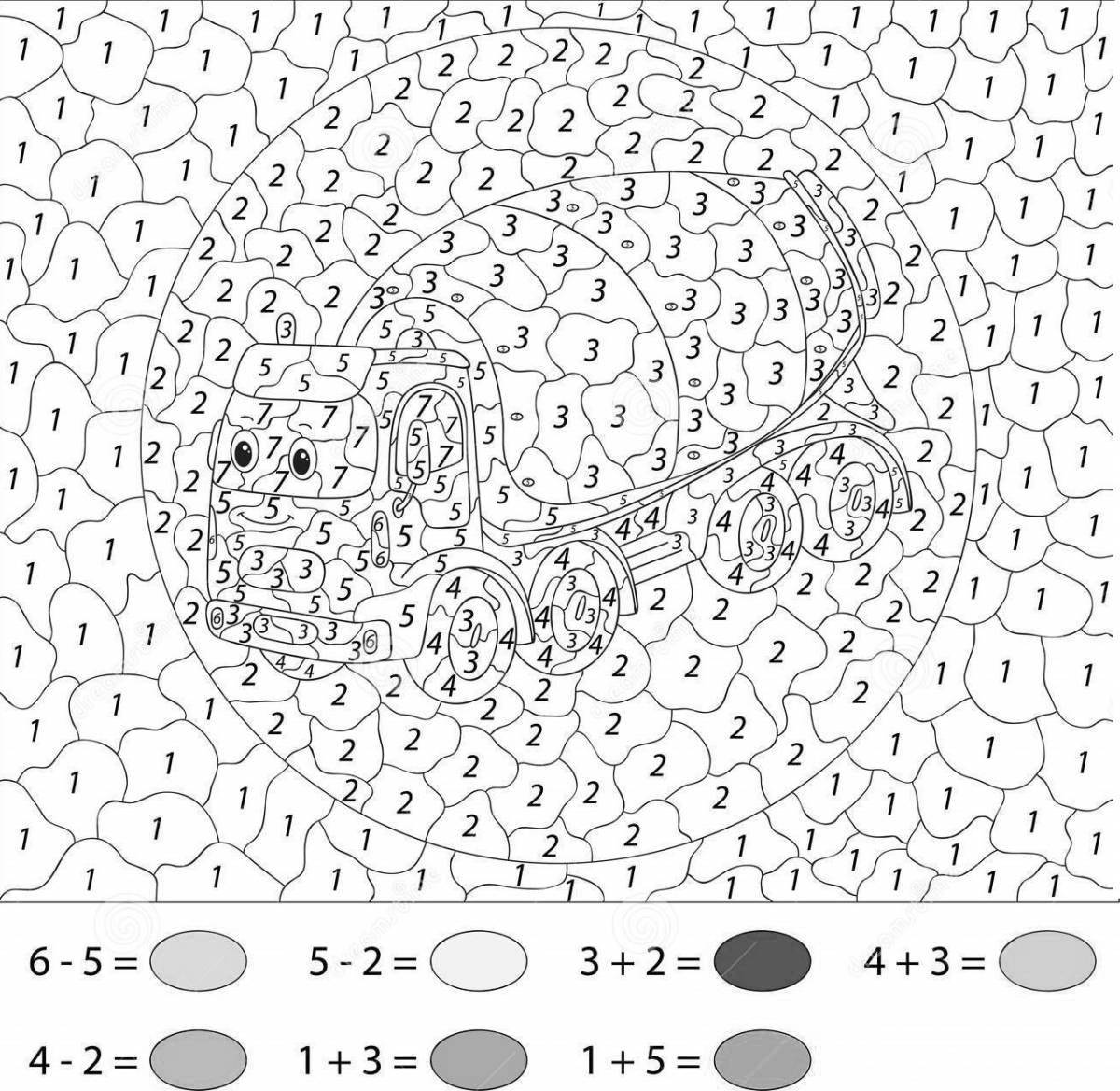 Lovely strawberry number coloring game