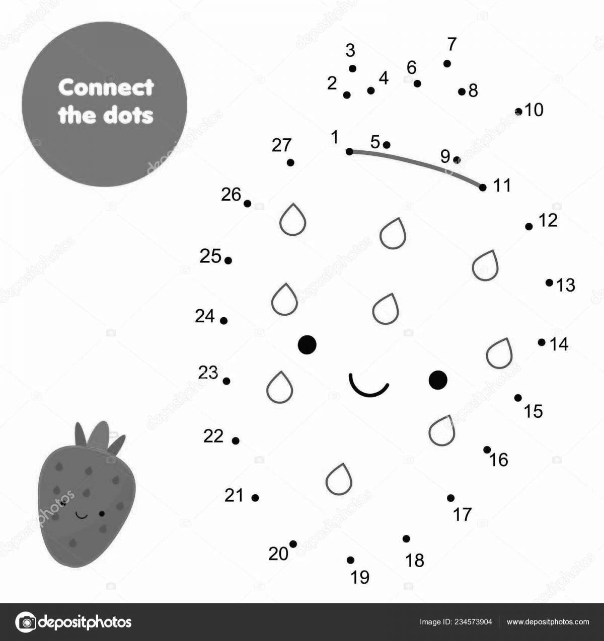 Очаровательная игра-раскраска «клубничка с числами»