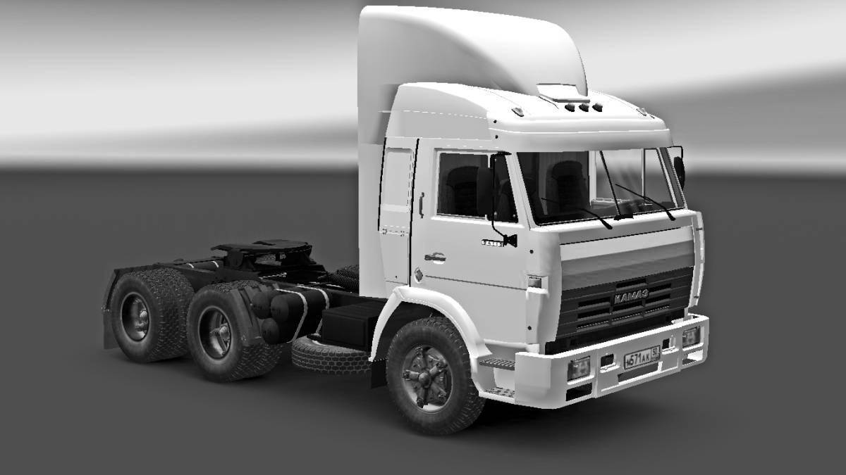 KAMAZ truckers attraction coloring page