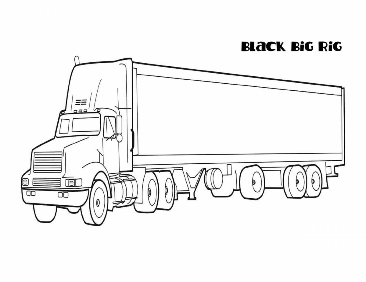 Coloring book bewitching truckers KAMAZ