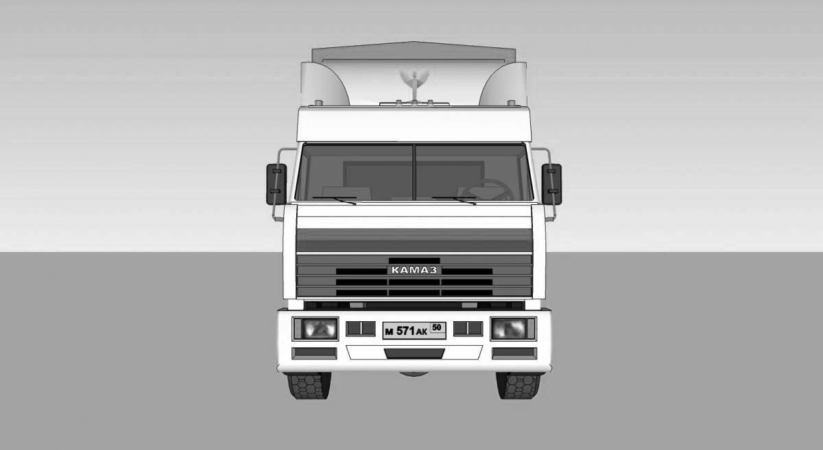 Coloring book luminous truckers KAMAZ