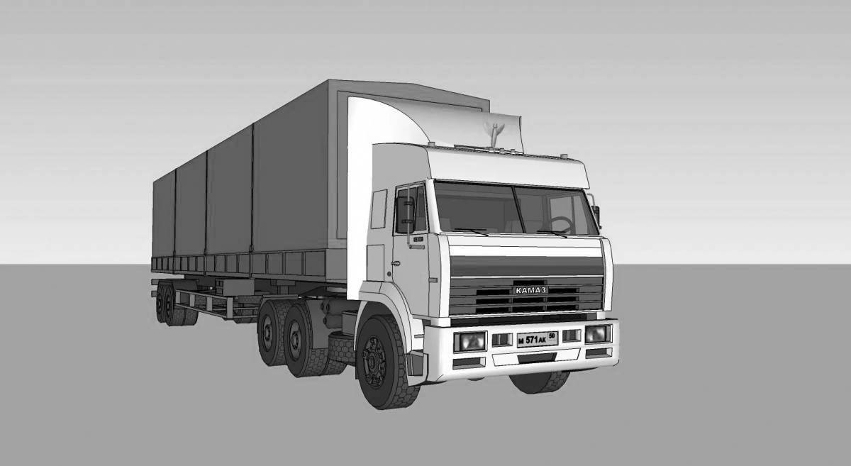 Coloring book magnificent truckers KAMAZ