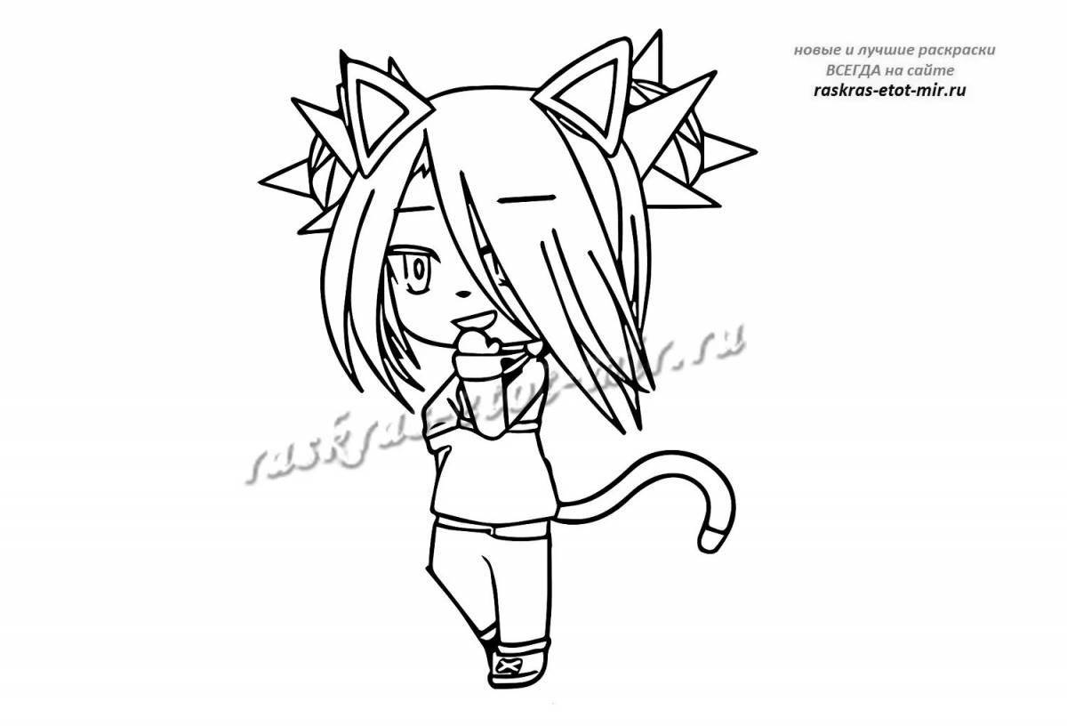 Dazzling gacha life hair coloring page