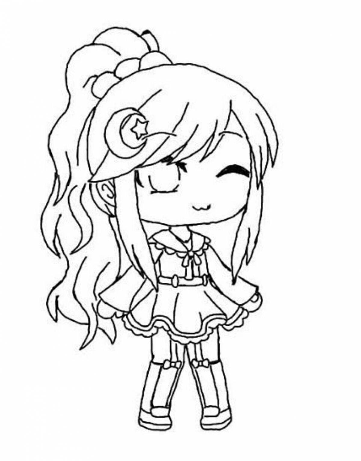Exquisite gacha life hair coloring page