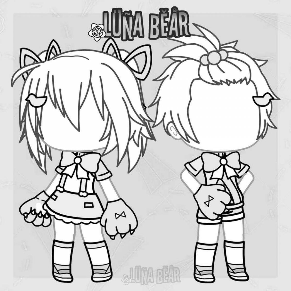 Gacha life amazing hair coloring page