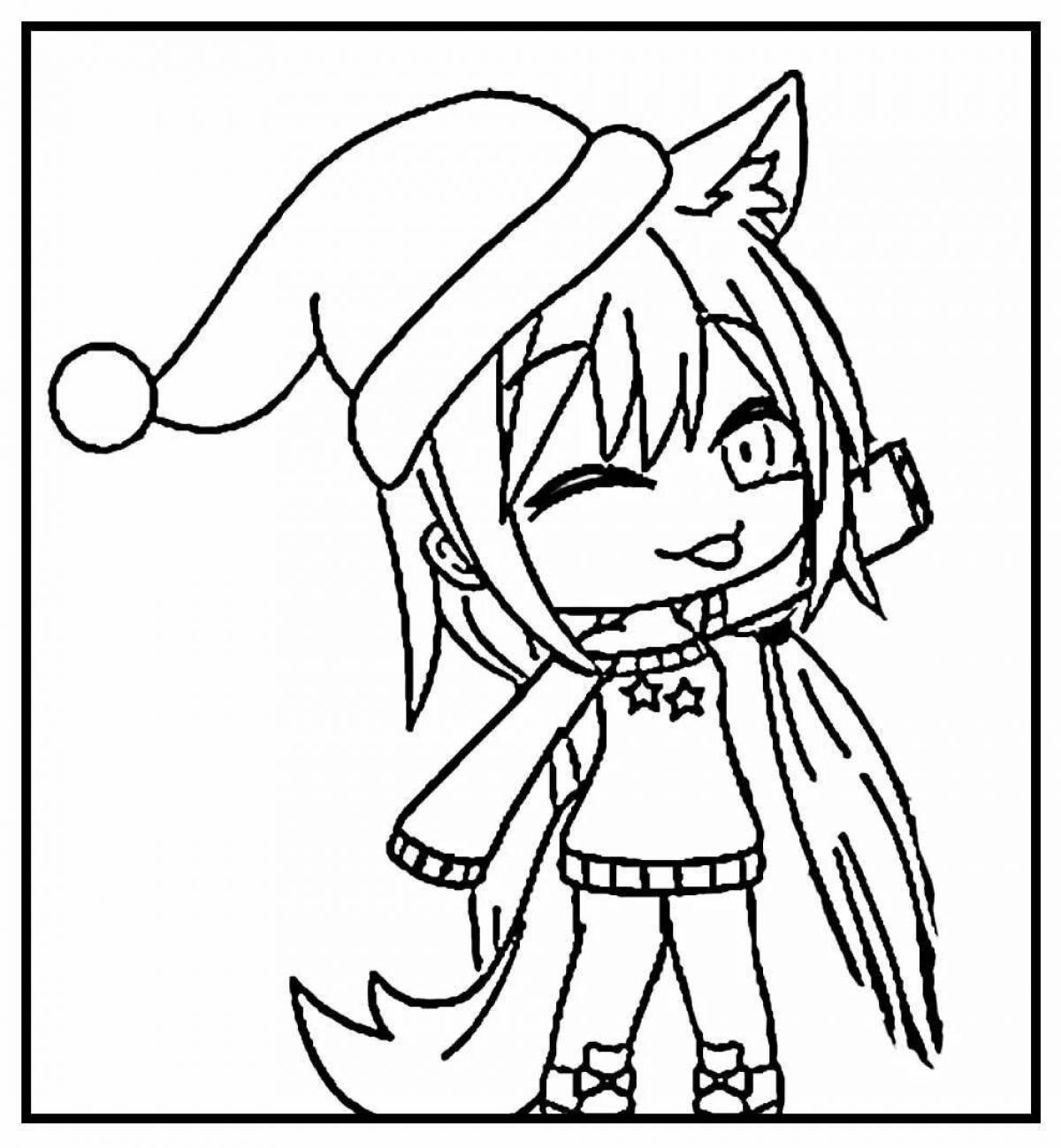 Gacha life mysterious hair coloring page