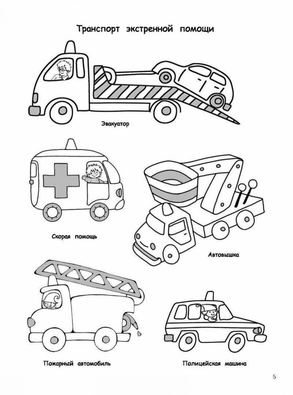 Adorable cars coloring for kids