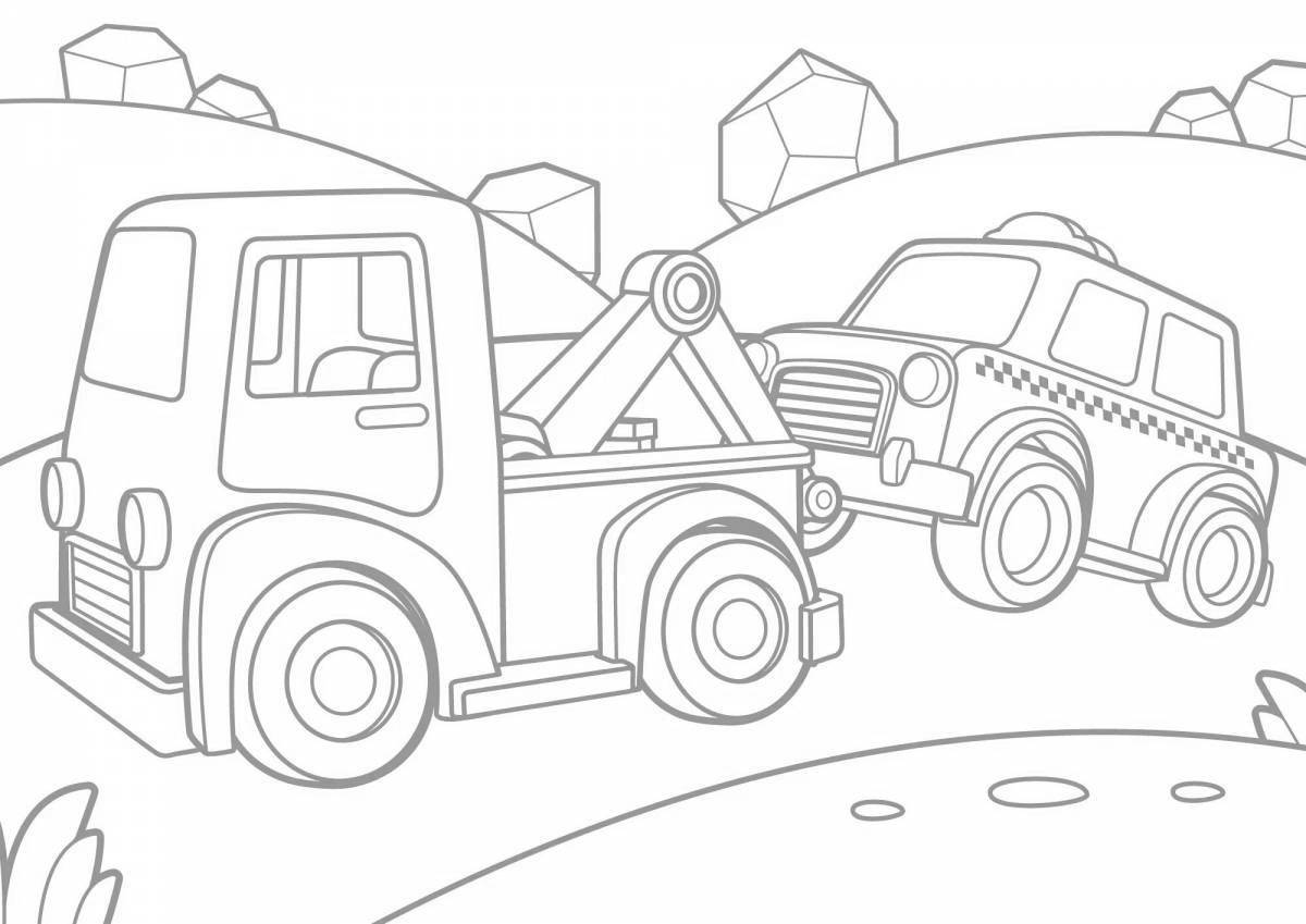 Coloring book wonderful cars for kids