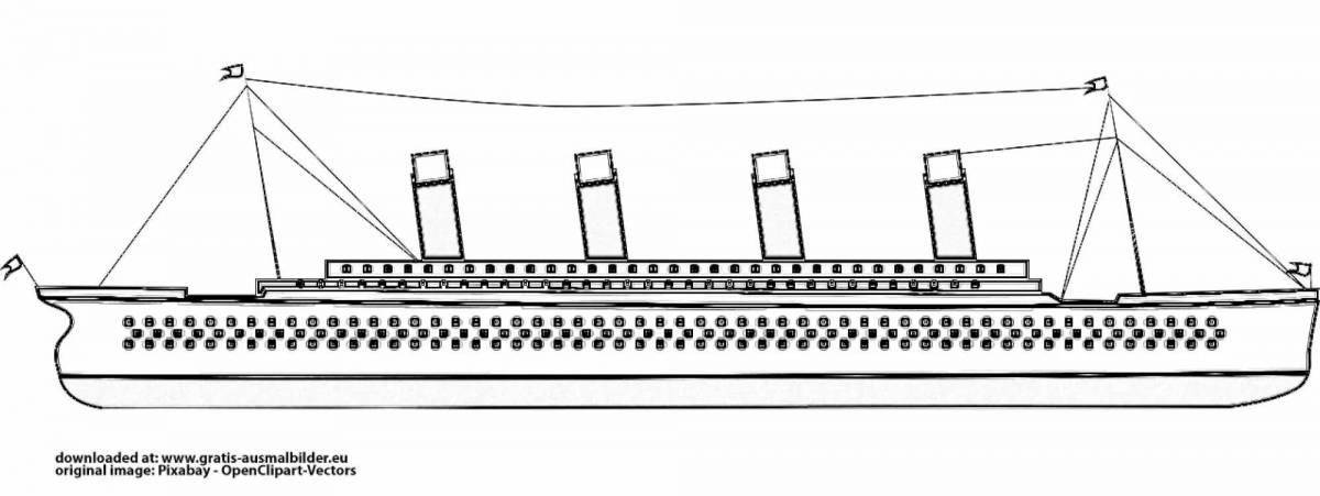 Titanic coloring for boys - large