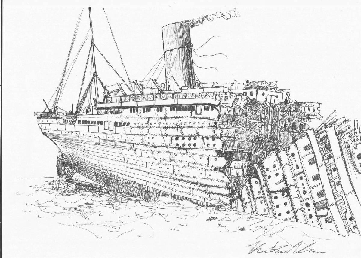 Titanic coloring for boys - elegant
