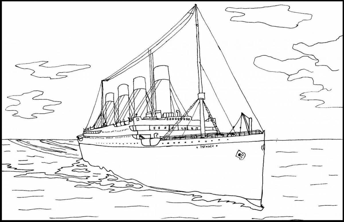 Titanic coloring for boys - bright