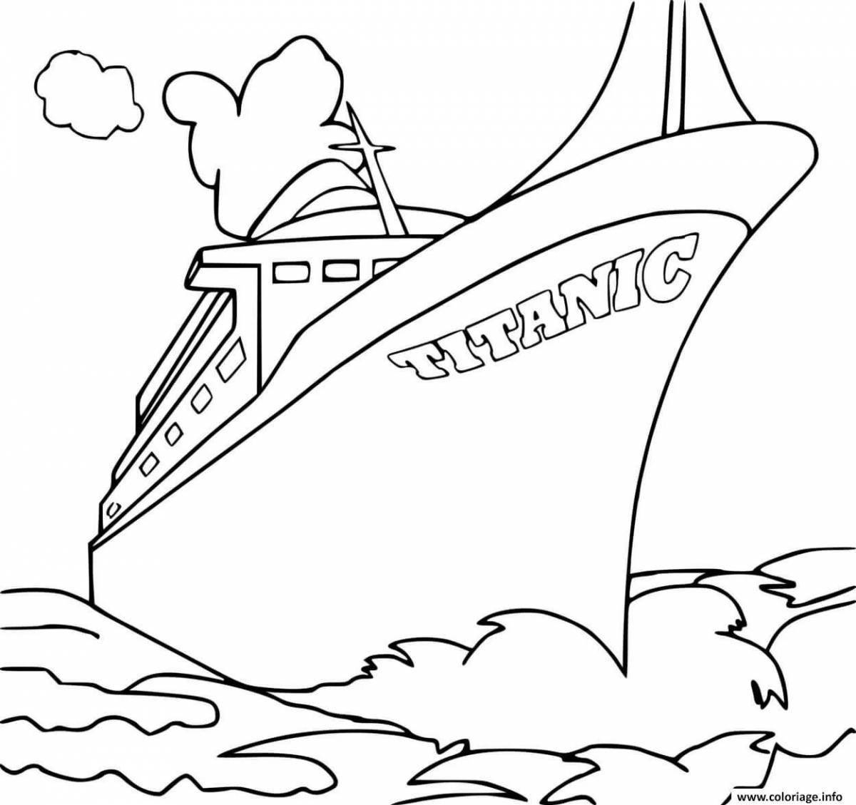 Titanic coloring for boys - ornament