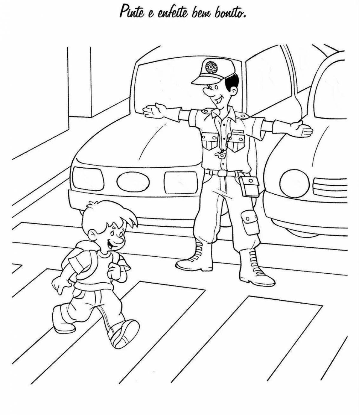 A fun traffic controller coloring page for little ones