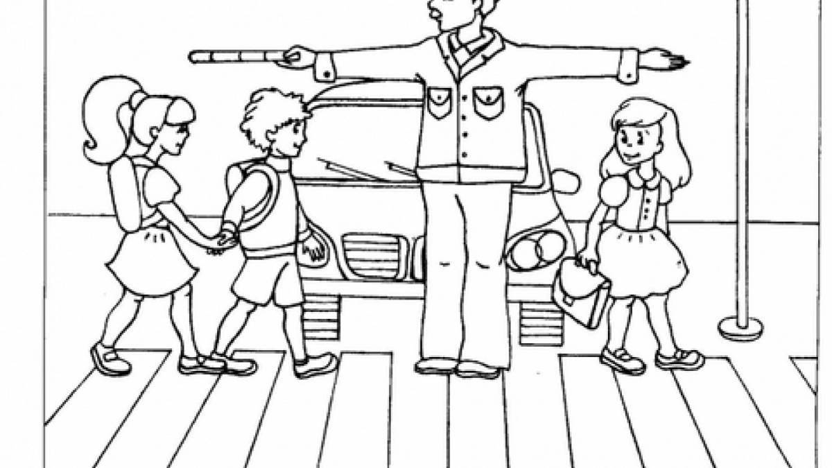 Children's coloring traffic controller