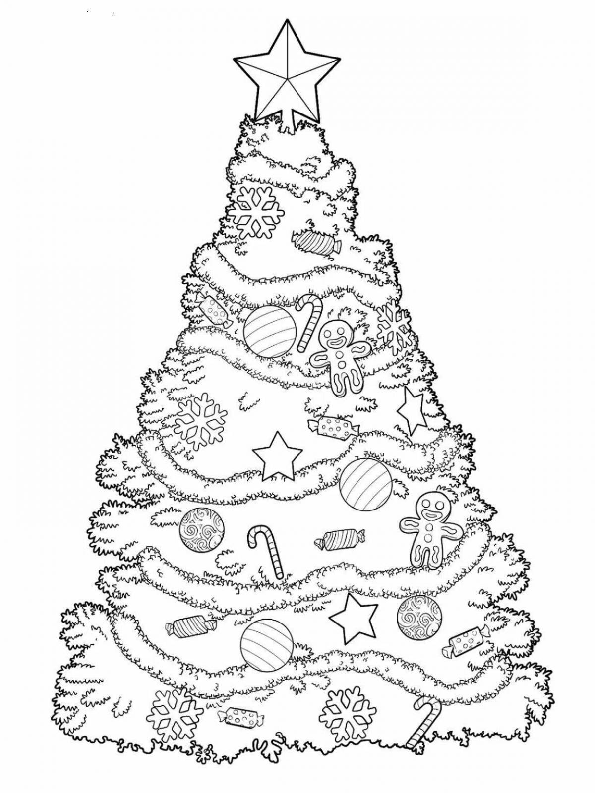 Large tree coloring book for kids