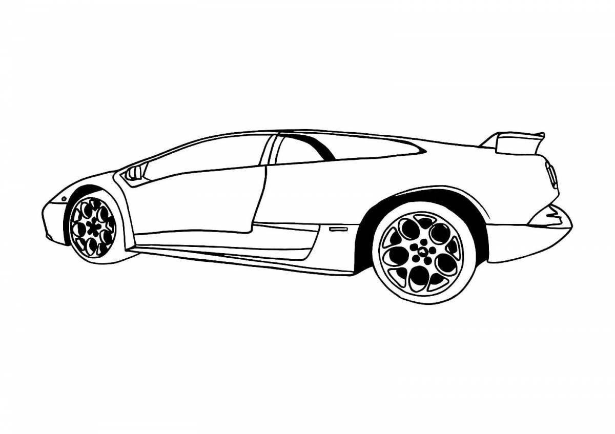 Coloring book adorable bugatti car for kids