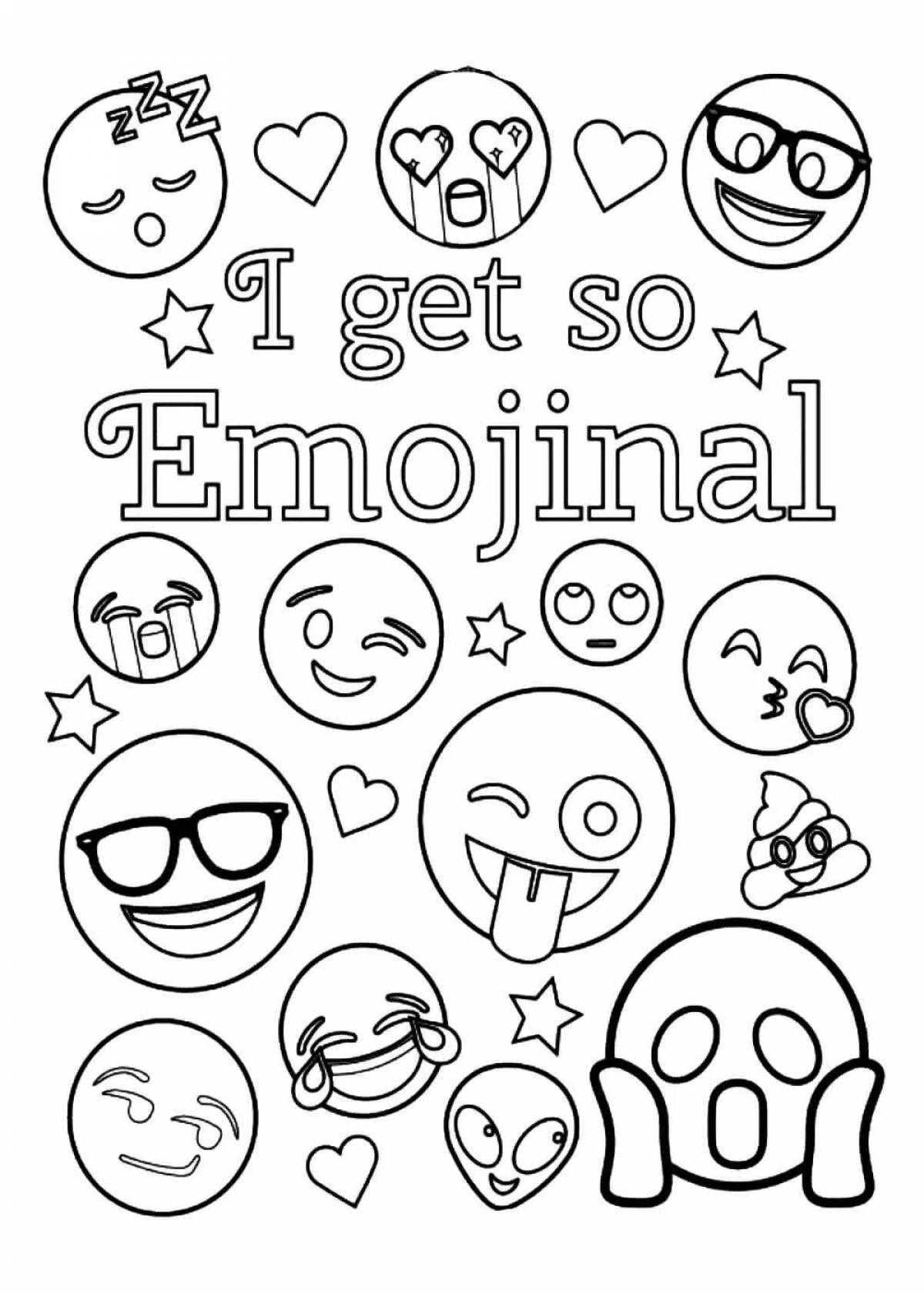 Amazing coloring pages small emoticons for stickers