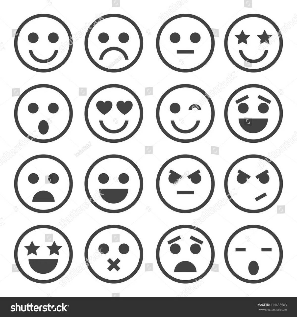 Attractive coloring pages small smileys for stickers