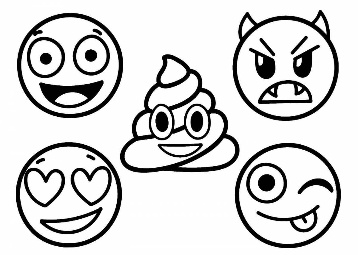 Luminous coloring book small emoticons for stickers