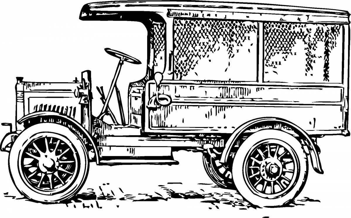 Impressive retro cars coloring pages for boys