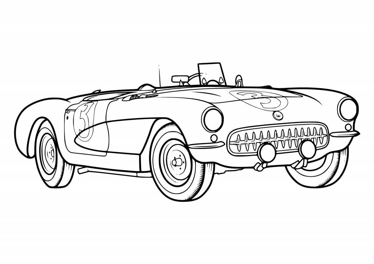 Fine retro cars coloring pages for boys