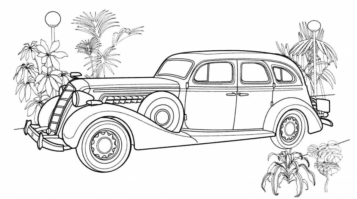 Nostalgic retro cars coloring pages for boys
