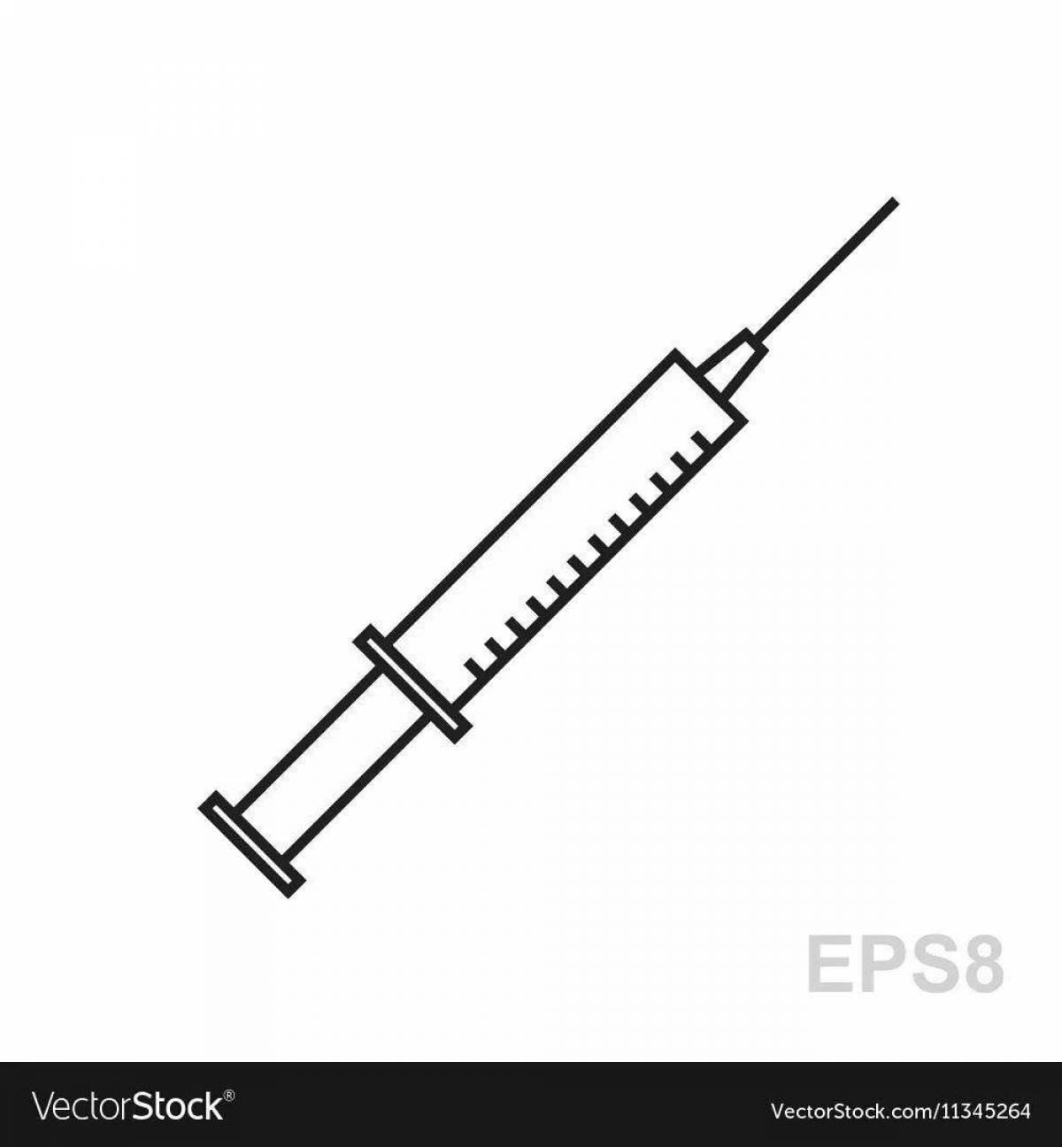 Красочный шприц с иглой раскраска