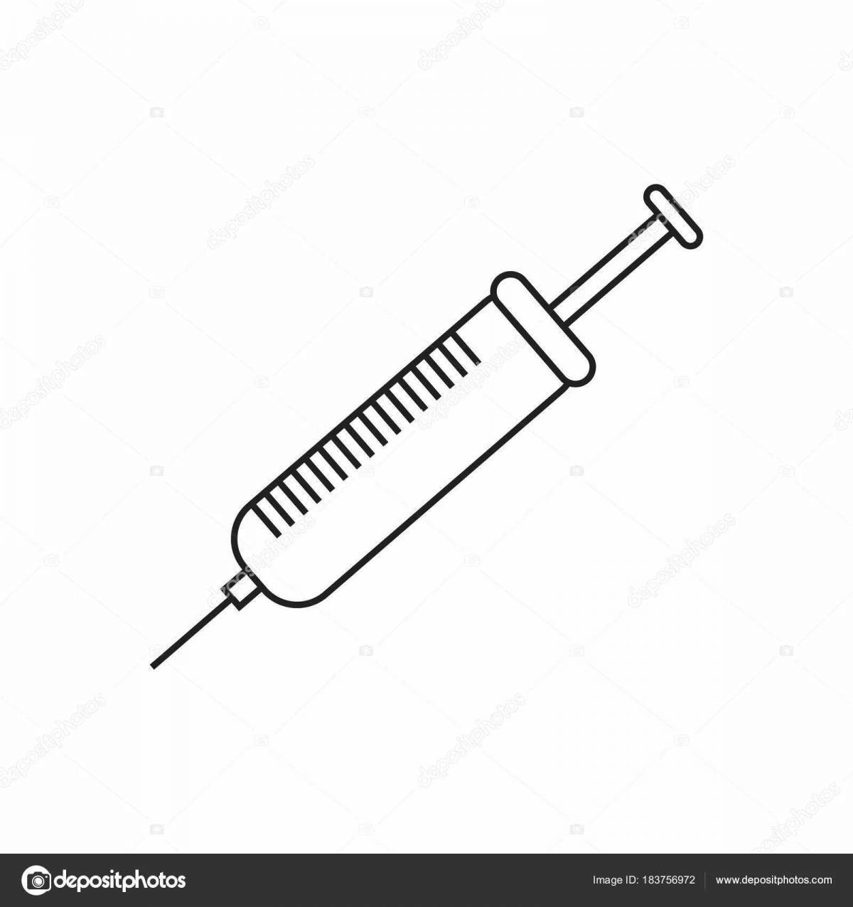 Coloring syringe with needle