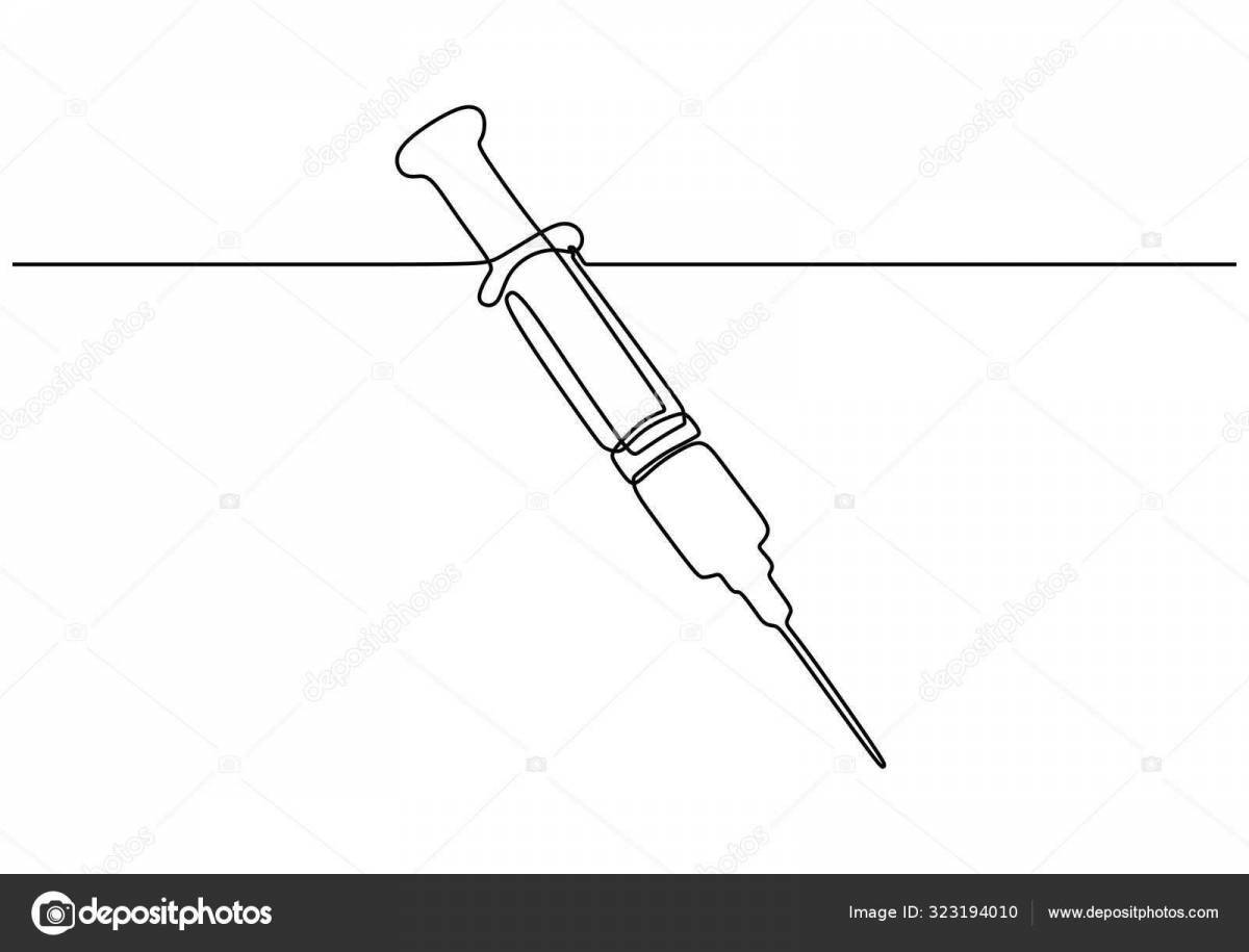 Intriguing syringe with needle coloring