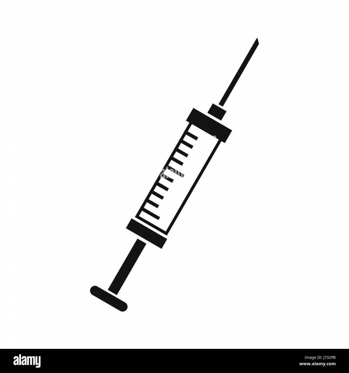 Entertainment syringe with needle coloring