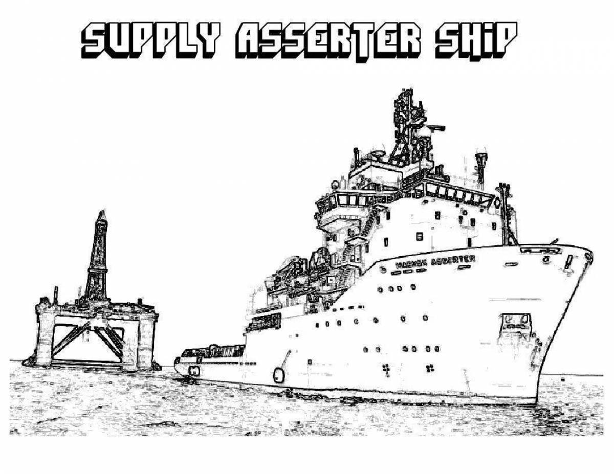 Colouring funny nuclear icebreaker