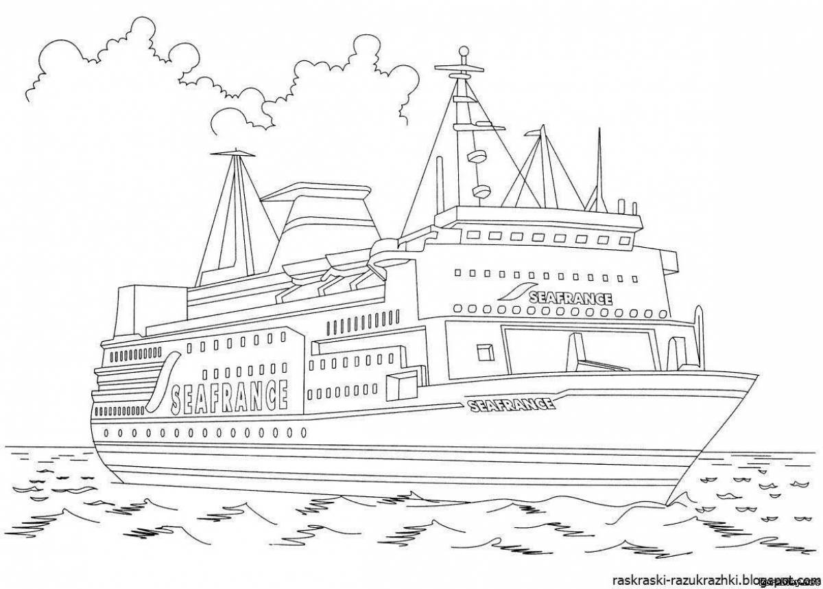 Colorful nuclear icebreaker coloring page
