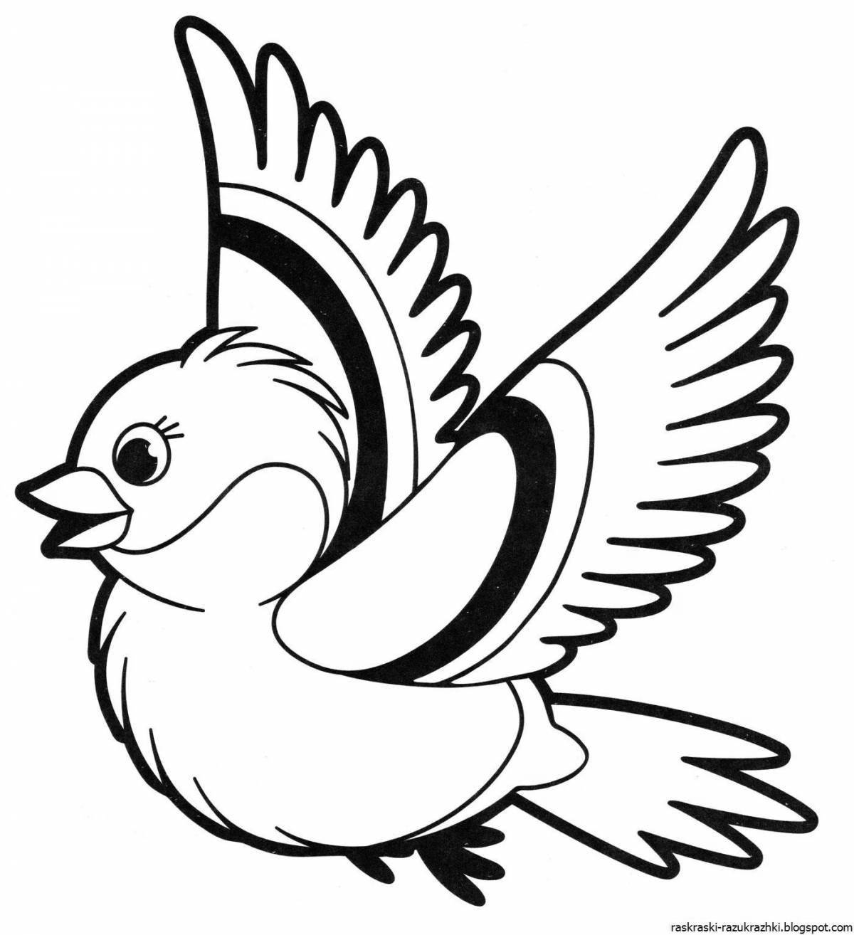 Exciting pre-k bird coloring page