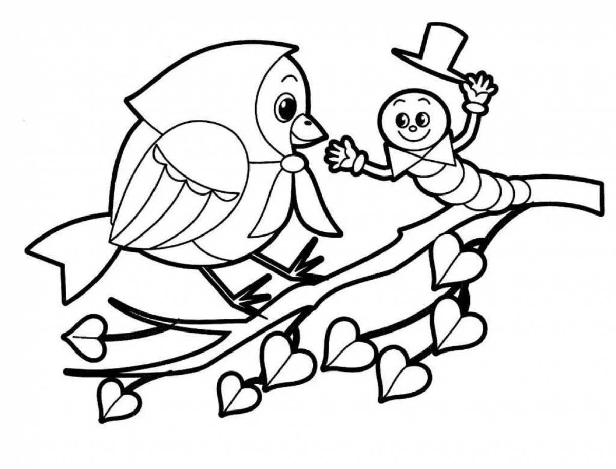 Adorable bird coloring page for juniors