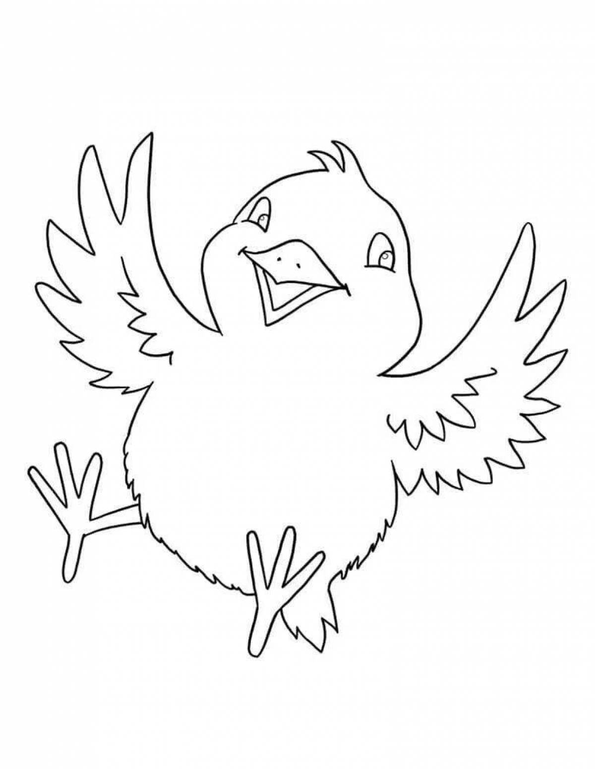 Glorious bird coloring page for juniors