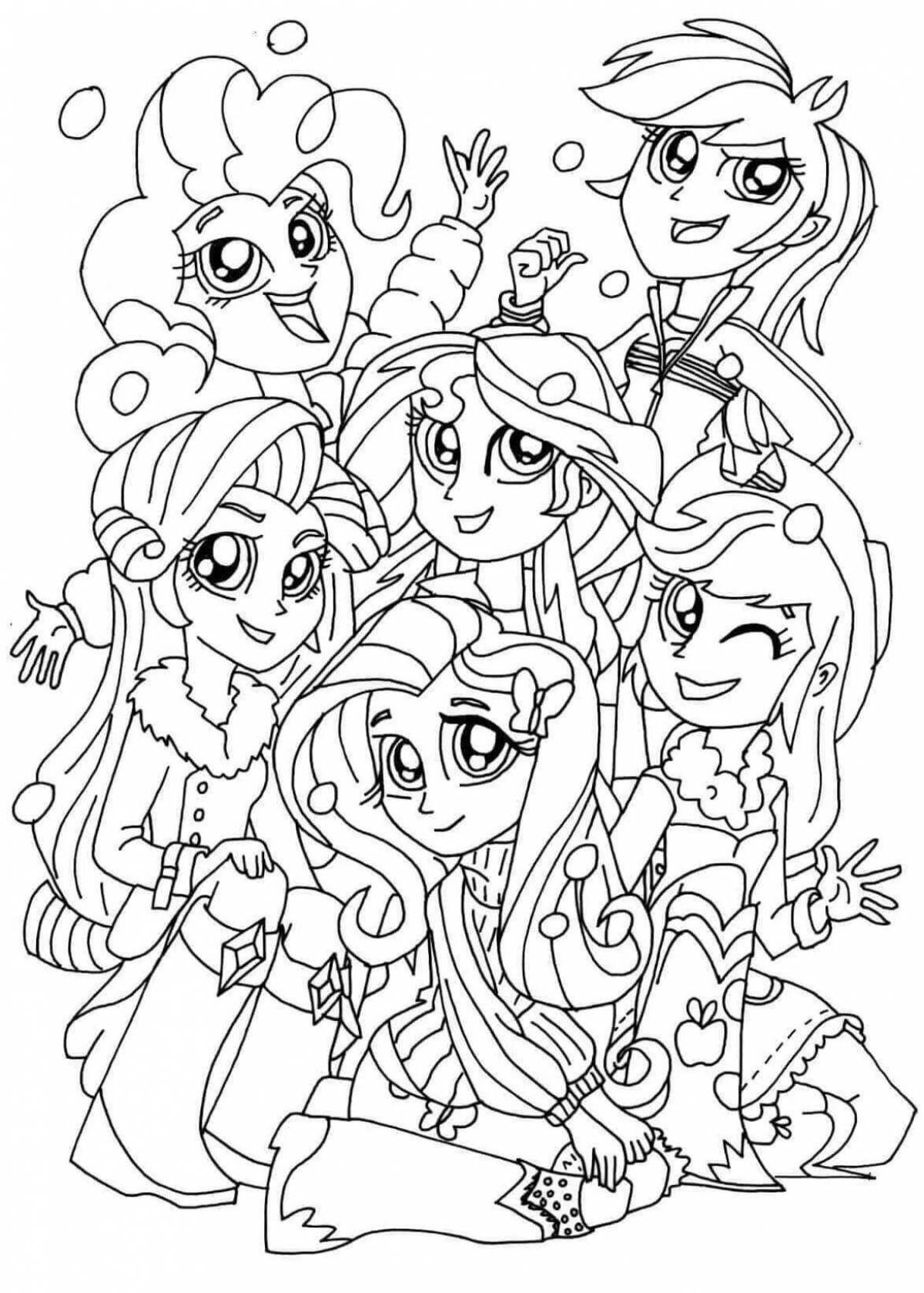 Charming coloring my little pony equestria girls