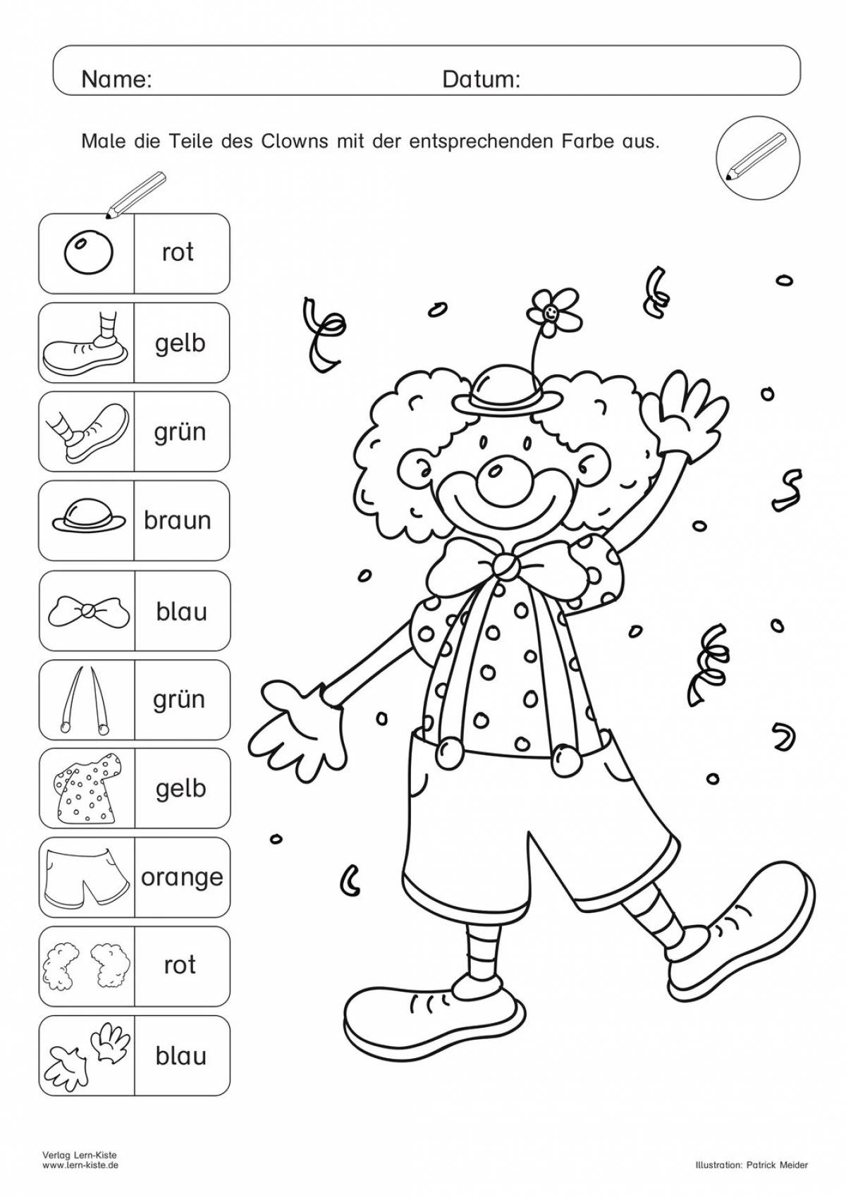 Attractive coloring book in german