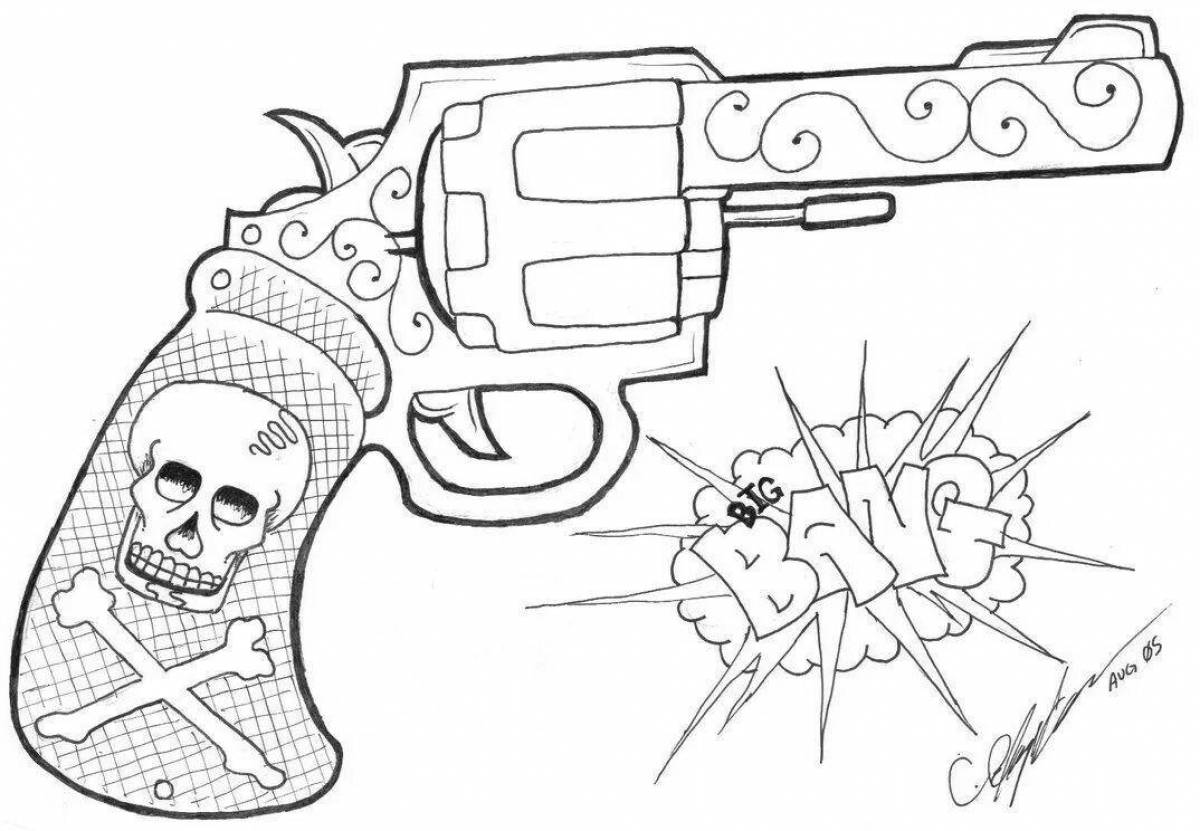 Забавная раскраска для мальчиков 10 лет с оружием