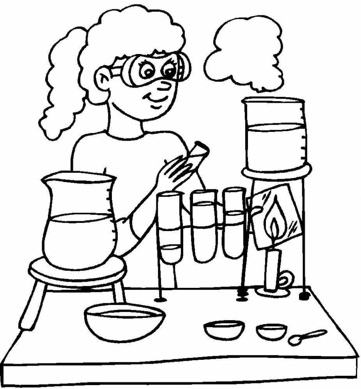 Outstanding experiments coloring page