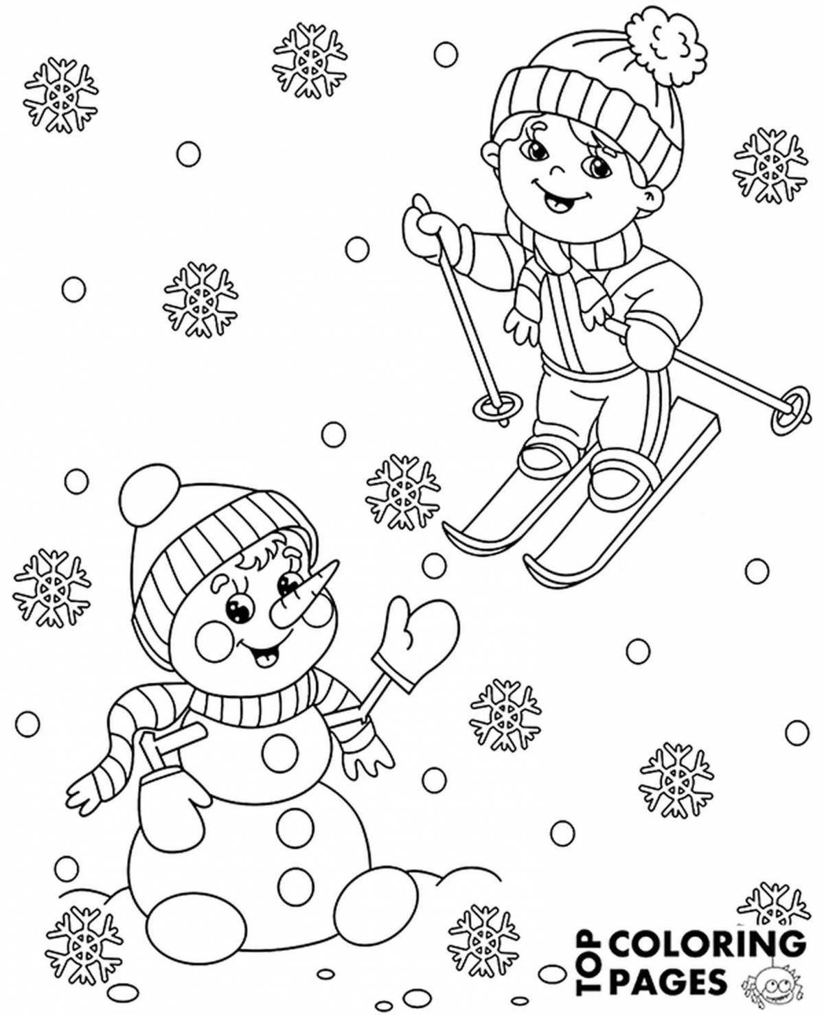 Magic winter coloring book for preschoolers