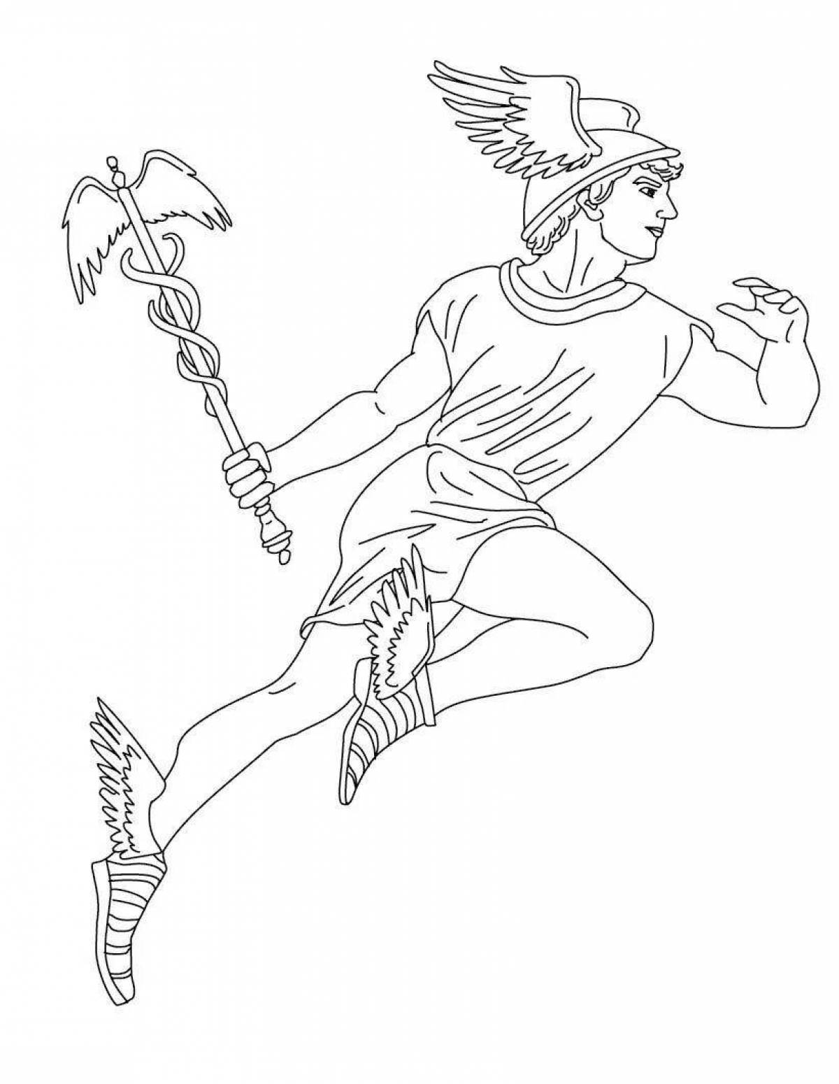 Joyful coloring book from ancient Greek myths