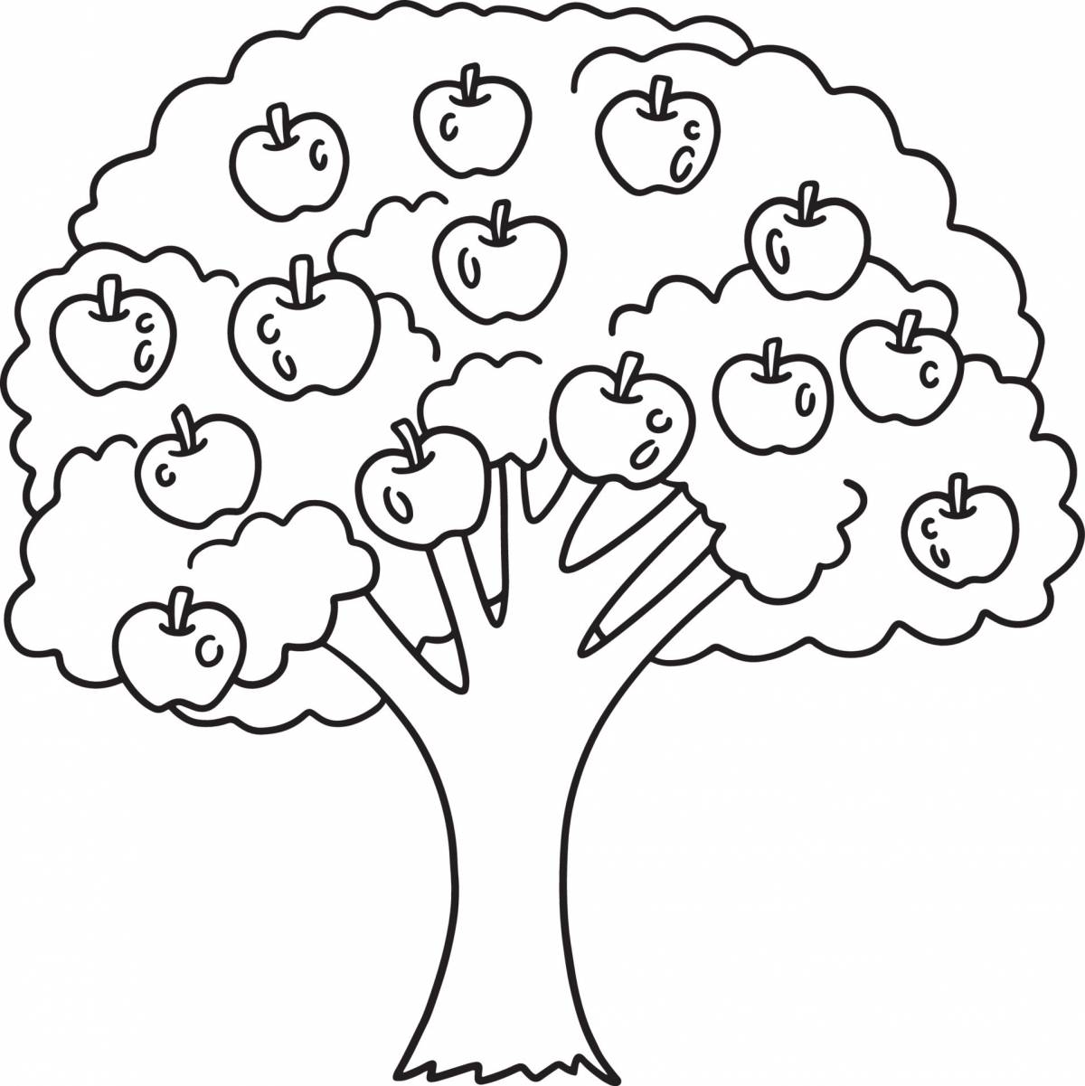 Раскраски Дерево с яблоками для детей (29 шт.) - скачать или распечатать  бесплатно #27771