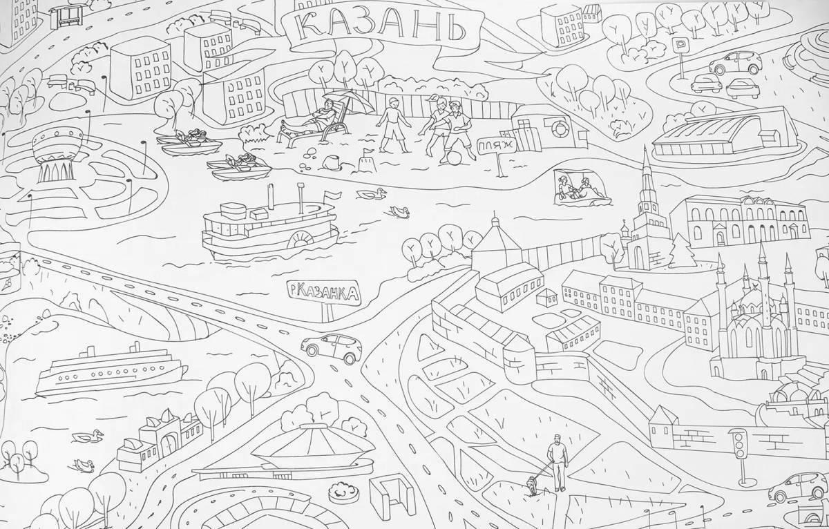 Великолепная раскраска карты санкт-петербурга