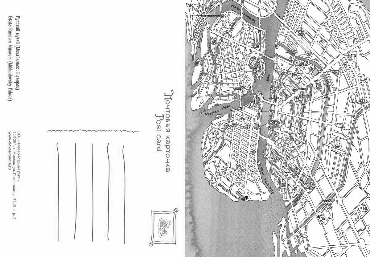 Впечатляющая раскраска карты санкт-петербурга