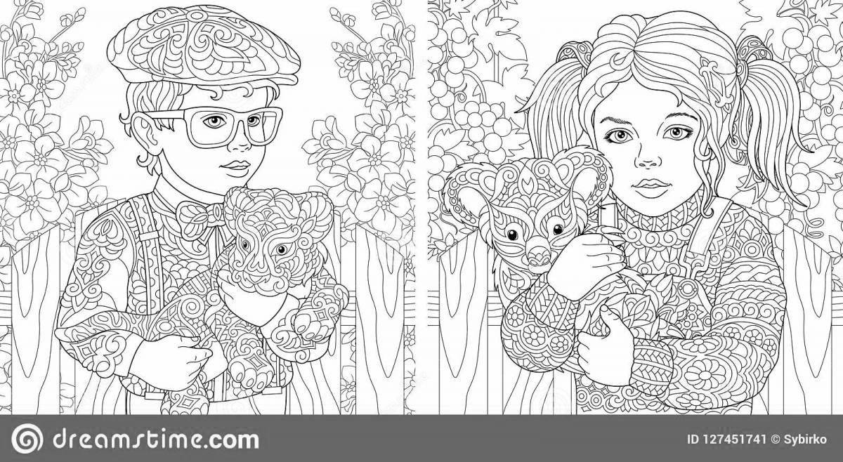 Relaxing anti-stress coloring book for adults